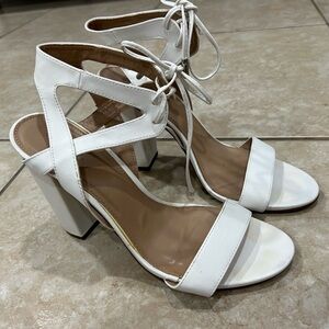 Charlotte Russe White Lace-Up Heels